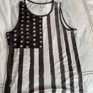 USA flag logo tank top